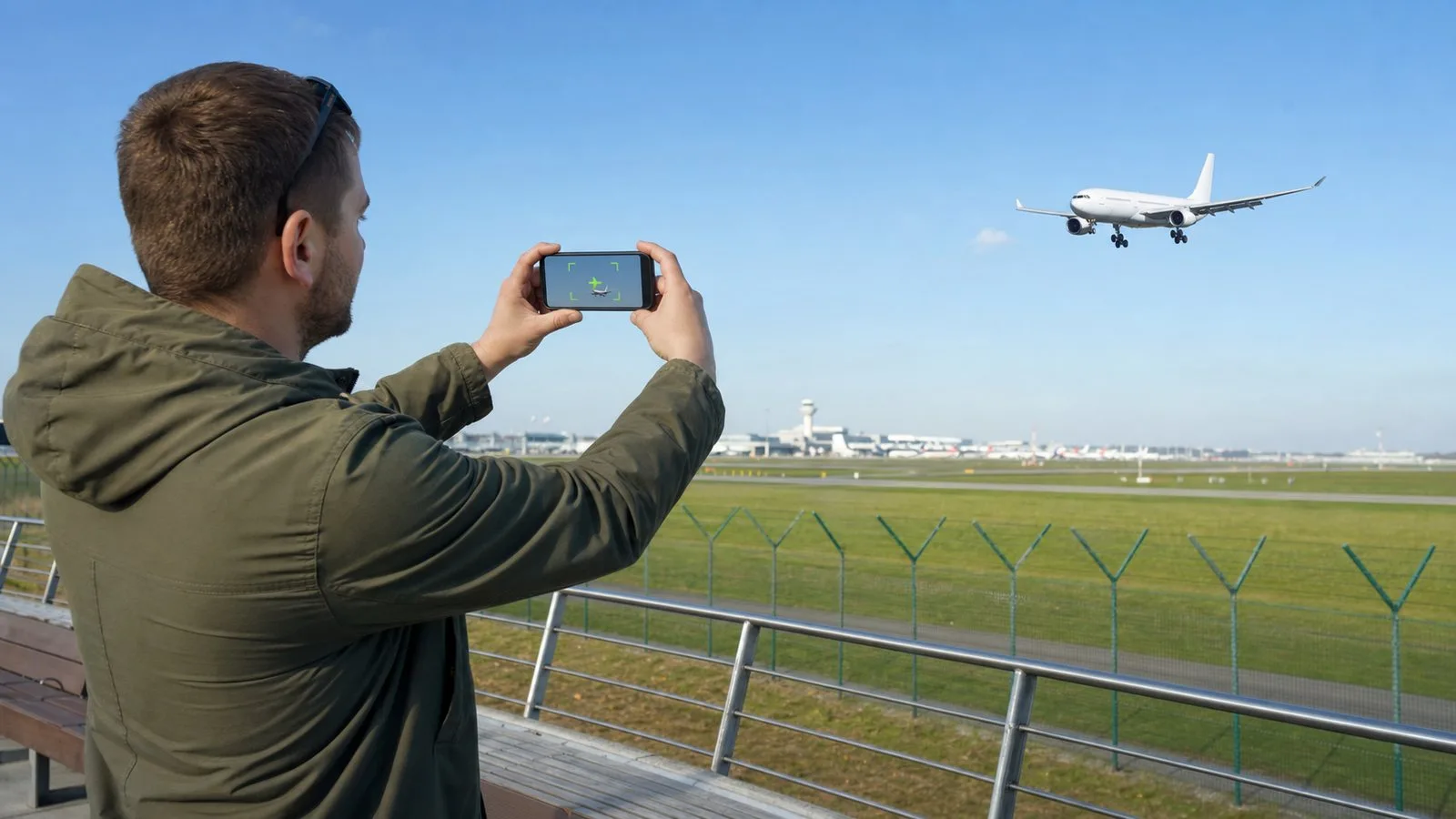 Posmatrač koristi AR prikaz da prepozna avion u prilazu