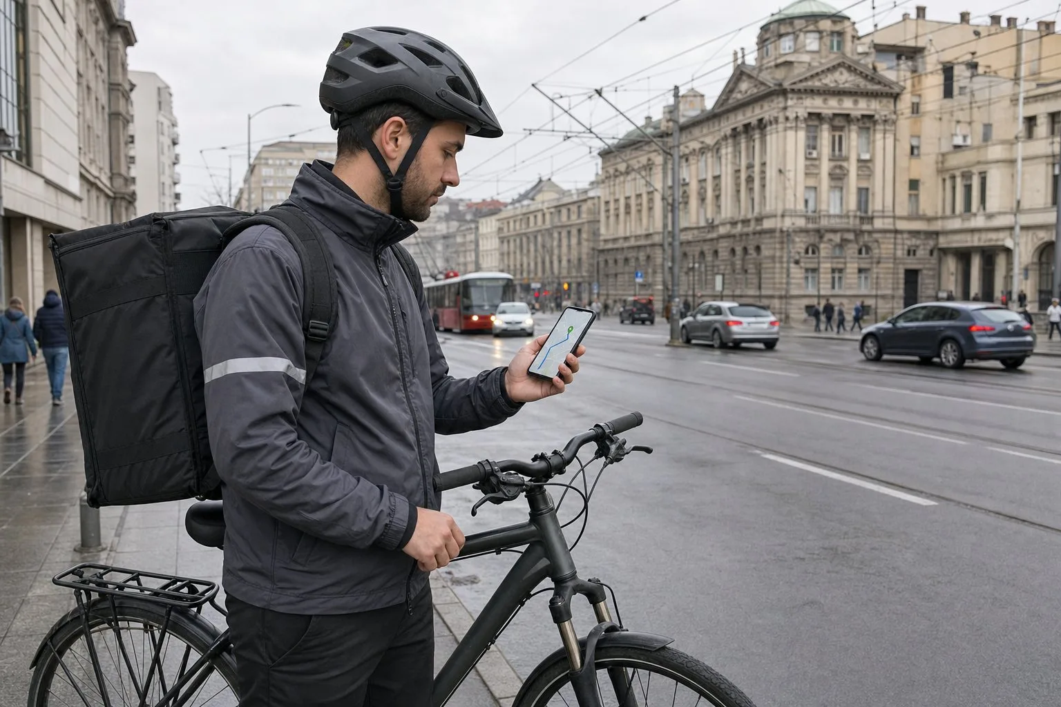 Dostavljač proverava zadatak u mobilnoj aplikaciji